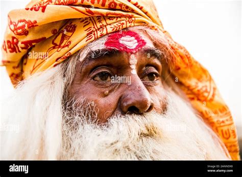 Sadhu Portrait Varanasi India Stock Photo Alamy