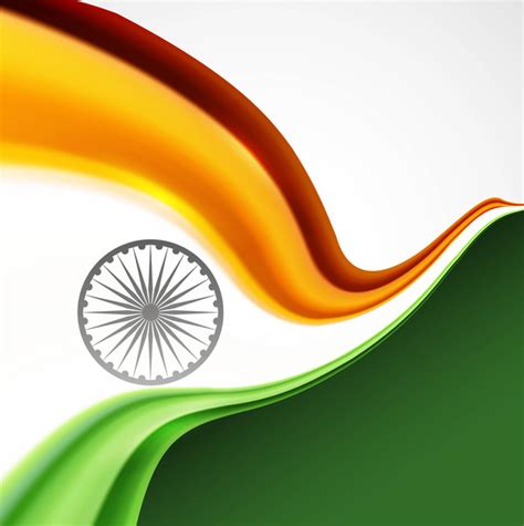 Stylish Indian Flag Republic Day Beautiful Tricolor Wave Design Art