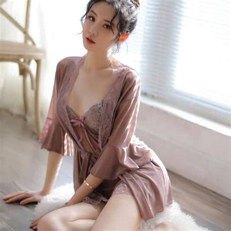 jual promo desecrettz madeline baju tidur wanita dewasa sexy el kimono set includes lingerie