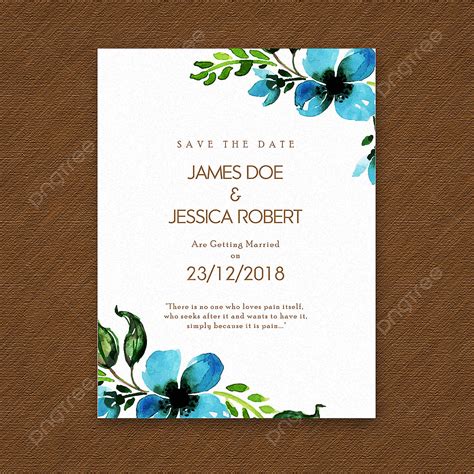 Floral Wedding Invites Vector Hd Png Images Watercolor Floral Wedding