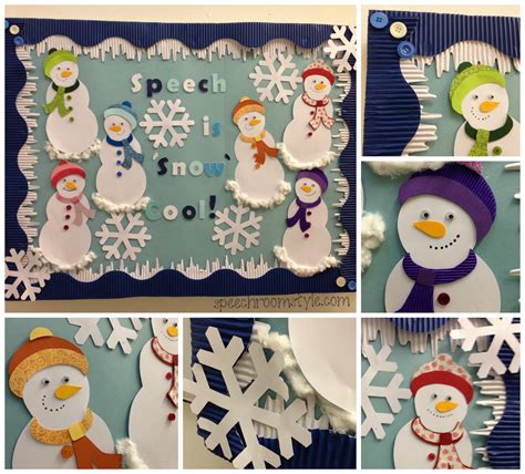 Winter Designs Snowman Bulletin Board Speech Room Style