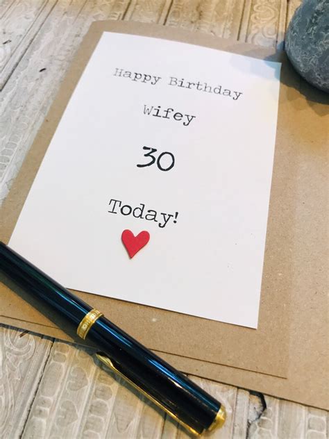 Handmade Happy Birthday Wifey Card Personalised With Age Etsy