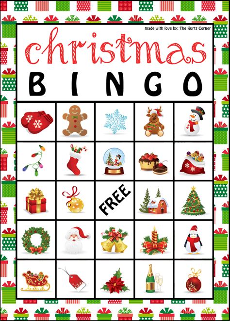 The Kurtz Corner Free Printable Christmas Bingo Cards Christmas
