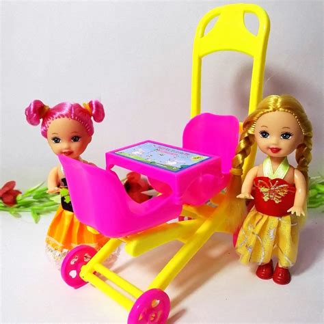Aliexpress Com Buy Pc Kelly Doll Pc Stroller Double Pram Accessories Baby Play House Kid