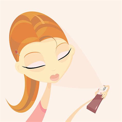 Beautiful Woman Spraying Perfume Stock Vectors Istock