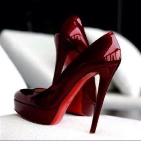 Shoes Red Heels Dark Red Shiny High Heels Wheretoget