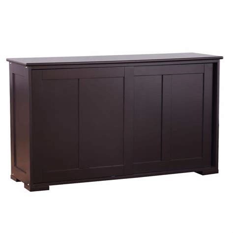 Costway 42 In Espresso Kitchen Storage Cabinet Sideboard Buffet