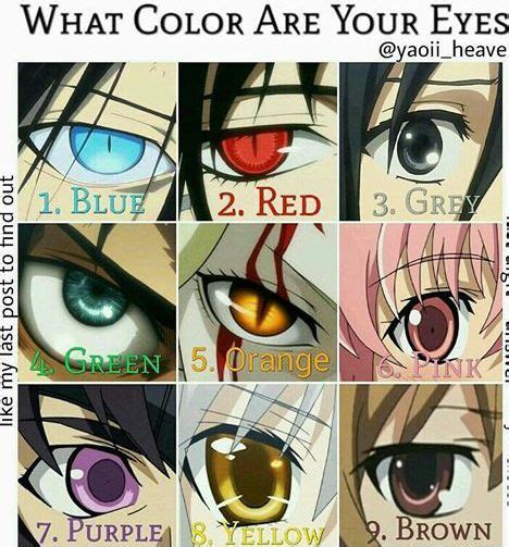 Anime Eye Color Meaning Quiz Anime Eyes Anime Fan Art