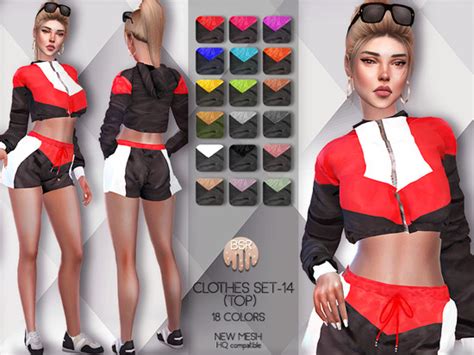 18 Colors Found In Tsr Category Sims 4 Female Everyday Outfit Sets