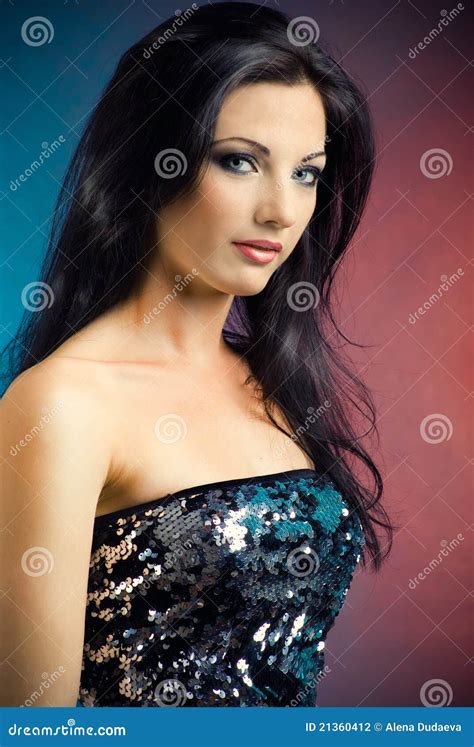 Girl In A Sequin Dress Stock Photo Image Of Beauty Lipstick
