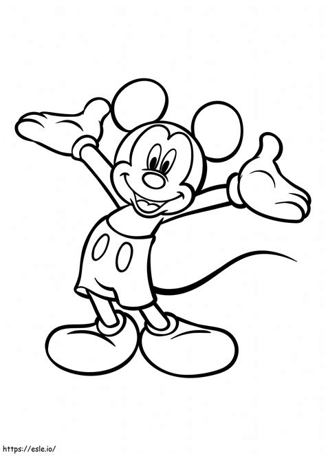 Raton Mickey Feliz coloring page