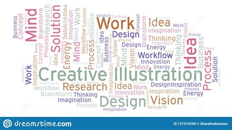 Creative Illustration Word Cloud Made With Text Only Stock