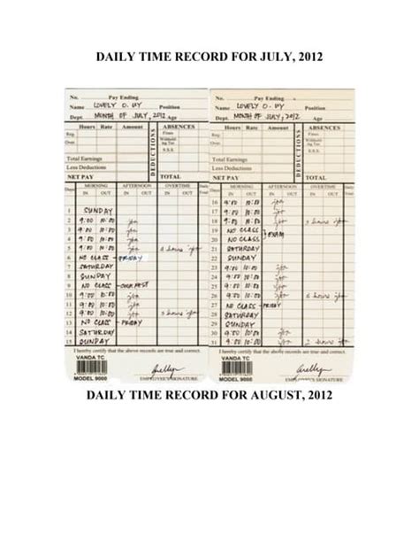 Daily Time Record Pdf