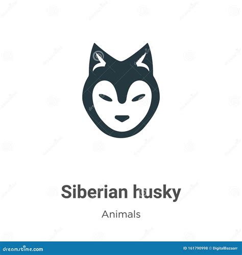 Siberian Husky Vector Icon On White Background Flat Vector Siberian