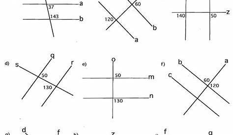parallel lines angles worksheet pdf