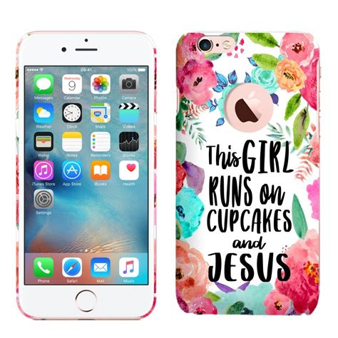 Shop target for cell phone cases you will love at great low prices. iPhone 6 Plus Case/iPhone 6S Plus Case - This Girl Runs On Cupcakes Jesus Quote Hard Plastic ...
