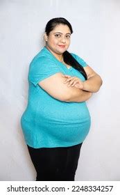 Fat Indian Woman Standing Cross Arm Stock Photo 2248334257 Shutterstock
