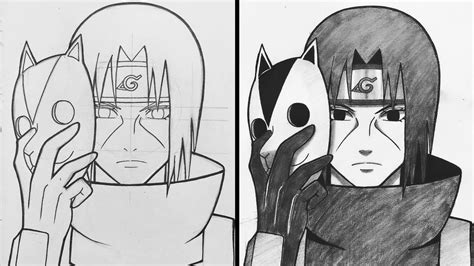 How To Draw Itachi Anbu Step By Step Naruto ナルト 疾風伝 Youtube