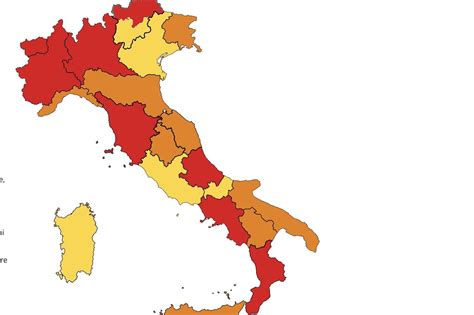 Ecco quali sono le regioni in zona gialla e arancione e tutte le regole su cosa si può fare e cosa no si aggiorna la mappa dell'italia secondo la classificazione delle regioni in zone gialle, arancioni e rosse. Quali regioni diventeranno Zona Rossa e quali Zona ...