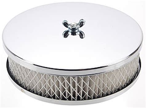 1486 Mr Gasket Air Cleaner 6 1 2 Inch Diameter 2 Inch Tall Chrome