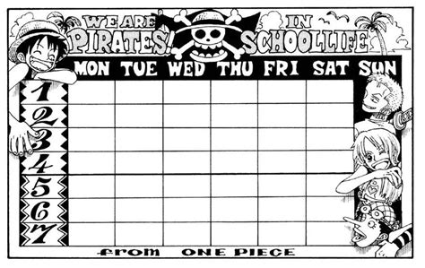 One Piece Timetable By Shirry On Deviantart