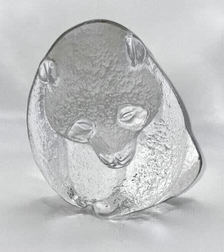 Nice Mats Jonasson Sweden Panda Bear Lead Crystal Art Glass Sculpture