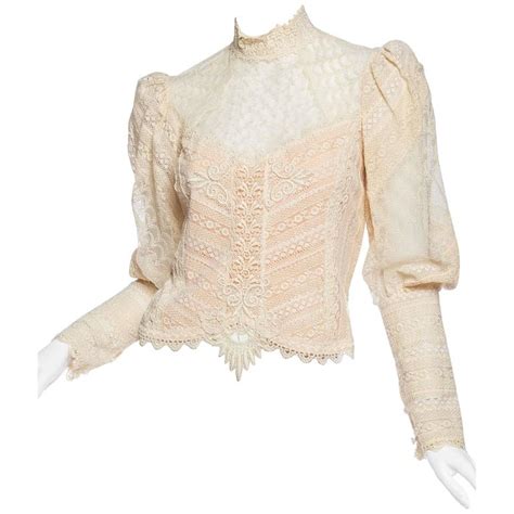 1970s Victorian Style Lace Blouse At 1stdibs Lace Victorian Blouse