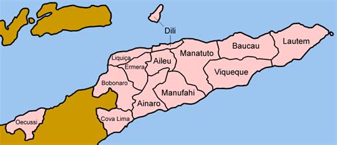 Map Of East Timor Map Districts Worldofmaps Net Online Maps And