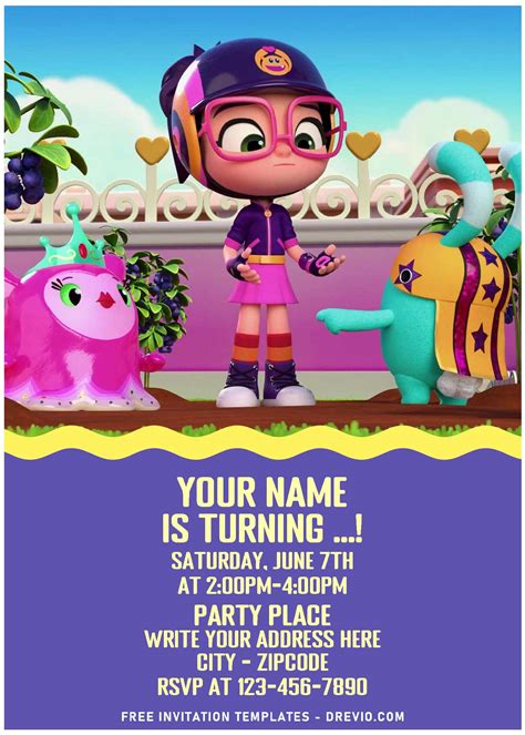 Free Editable PDF Adventure Loving Abby Hatcher Birthday Invitation