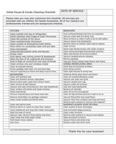 9 Best Images Of Maid Service Checklist Printable House Cleaning