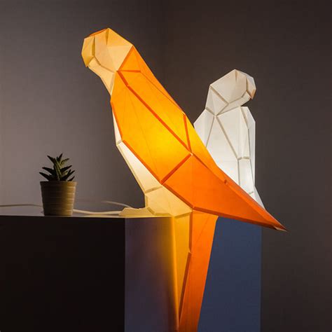 Origami Inspired Paper Animal Lamps Design Swan