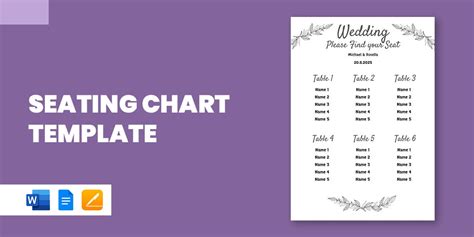 Seating Chart Template 15 Word Excel Pdf Format Download
