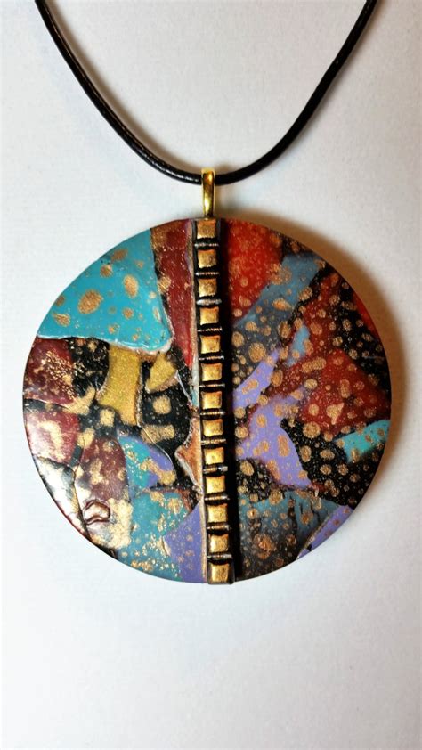 Colorful Abstract Pendant Ii Necklace Etsy