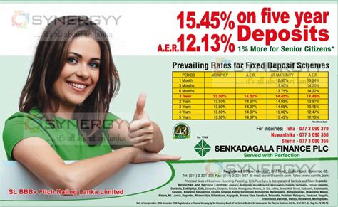 Effective interest rate (eir) may be lower than 1.80% p.a. Highest Interest rate for FD In Sri Lanka as 15.45% - SynergyY