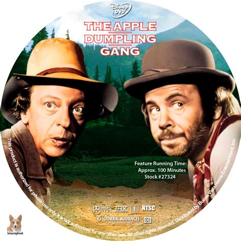 The Apple Dumpling Gang Dvd Labels 1975 R1 Custom