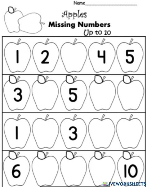 Write The Missing Numbers Live Worksheets