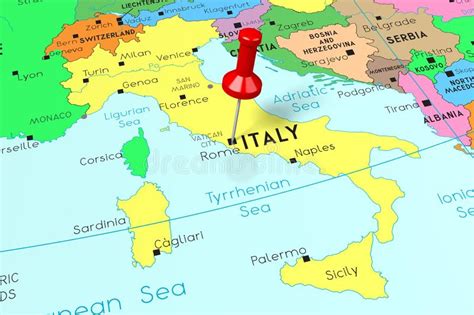 Mapa Del Destino Roma Italia Mapa Fijado Stock De Ilustración