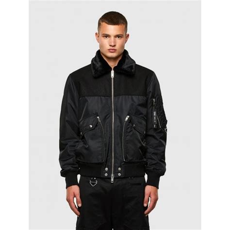 Diesel W Louis Bomber Fur Black Jacket Clothing From N22 Menswear Uk