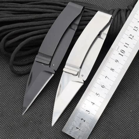 New Money Clip Folding Knife 440c Steel Blade Steel Handle Pocket