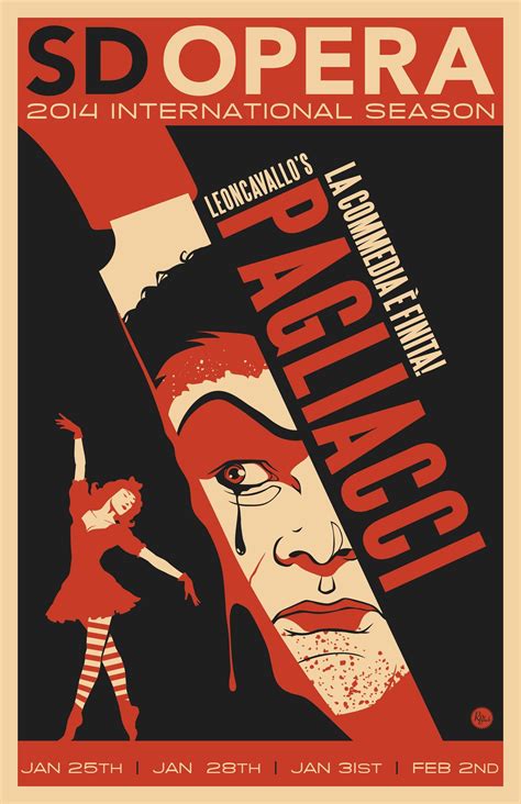 Leoncavallos Pagliacci Poster From The San Diego Opera Illustrazioni