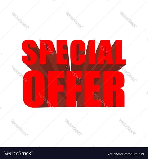 Special Offer Template Lettering Symbol Business Vector Image