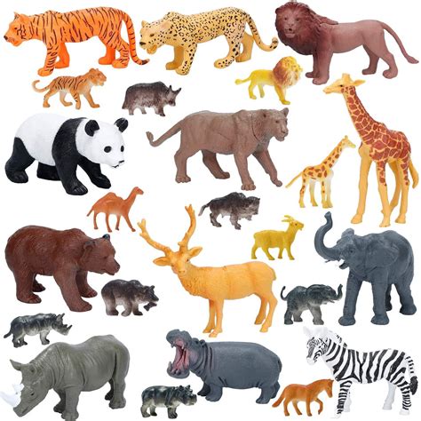 Buy Kimicare Jumbo Safari Wild Zoo Animals Action Figure Set 24 Pieces