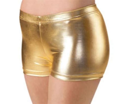 Gold Shiny Spandex Metallic Shorts Pretty Dance Costumes Dance Wear