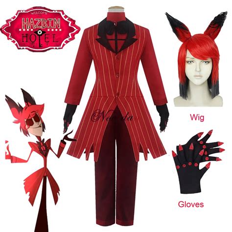 Hazbin Hotel Alastor Cosplay Costume Red Uniform Outfit Full Set The