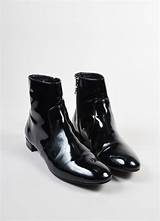 Black Patent Leather Flat Ankle Boots Pictures