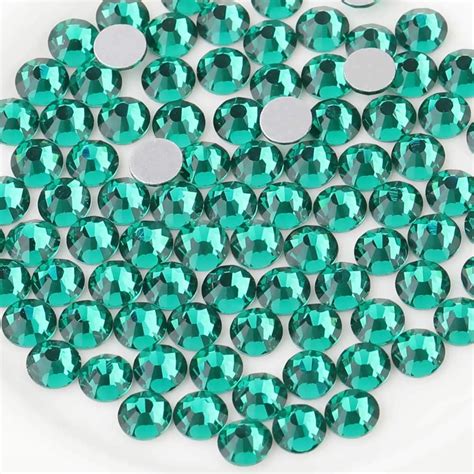 beadsland flat back crystal rhinestones round gems blue zircon 2 7 2 8mm ss10