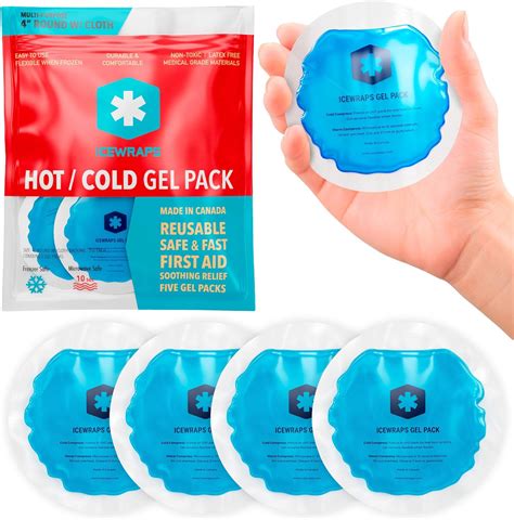 Icewraps Round Reusable Gel Ice Packs With Cloth Backing Great For