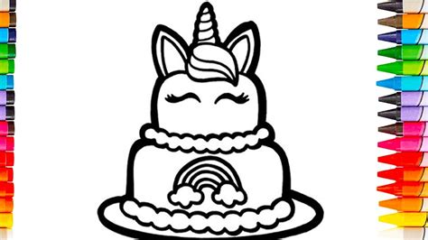 Kue ulang tahun kue ultah unicorn ukuran 15 dan 10. Gambar Mewarnai Kue Ulang Tahun Unicorn - serat