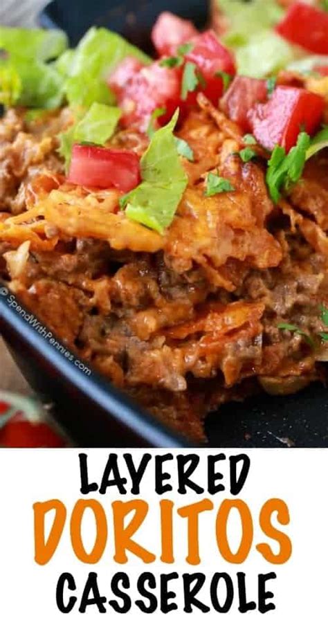 Our doritos casserole takes the familiar base of cooked onion, garlic, and ground beef and seasons it with a packet of taco seasoning. Layered Dorito Casserole