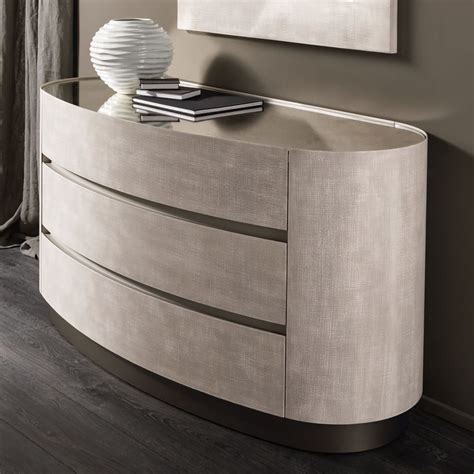 Contemporary Designer Oval Chest Of Drawers Luxury Furniture Bedroom
